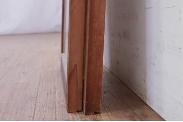 アンティーク建具　片面ガラス　組子のデザインがお洒落な書院戸2枚セット(ガラス窓、ガラス戸、引き戸)(R-072131)