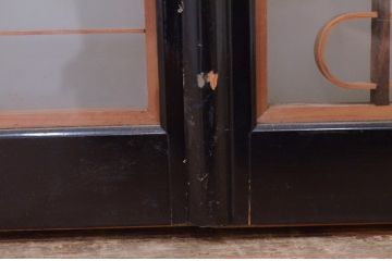 ビンテージ建具　両面ガラス　山・空の広大な背景が素晴らしい書院戸4枚セット(窓、引き戸、ガラス戸、ヴィンテージ)(R-072132)