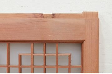 アンティーク建具　片面ガラス　アジアンテイストの空間づくりにも活躍する組子入り書院戸2枚セット(窓、ガラス戸、引き戸)(R-072137)
