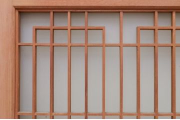 アンティーク建具　片面ガラス　アジアンテイストの空間づくりにも活躍する組子入り書院戸2枚セット(窓、ガラス戸、引き戸)(R-072137)