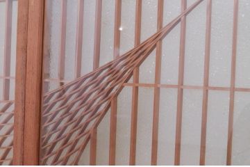 アンティーク建具　上手物!!　両面ガラス　迫力あるデザインが素敵な作りの良い書院戸2枚セット(ガラス窓、ガラス戸、組子建具、引き戸)(R-072138)