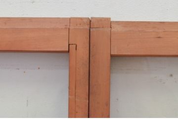 アンティーク建具　どこか懐かしい雰囲気漂う小さなガラス窓2枚セット(引き戸、ガラス戸)(R-072139)