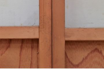 アンティーク建具　どこか懐かしい雰囲気漂う小さなガラス窓2枚セット(引き戸、ガラス戸)(R-072139)
