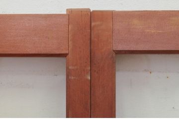 アンティーク建具　どこか懐かしい雰囲気漂う小さなガラス窓2枚セット(引き戸、ガラス戸)(R-072139)