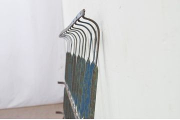 アンティーク建具　経年を感じさせるアイアンフェンス1枚(面格子、窓柵、鉄柵、仕切り)(R-072140)