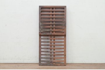 和製アンティーク　L型　シンプルで使い勝手の良い帳場格子(パーテーション、衝立、つい立て、衝い立て、衝立て)(R-072142)