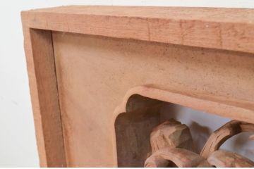 アンティーク建具　激レア　希少デザイン　井波彫刻　茂一作　躍動感ある竜(龍)が見事な両面彫刻欄間2枚セット(明かり取り、明り取り)(R-072146)