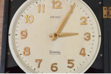 和製アンティーク　SEIKO　Sonola(セイコー・ソノーラ)　昭和レトロ　昔懐かしい雰囲気の掛け時計(柱時計、古時計、振り子時計、トランジスタ時計)(R-072156)