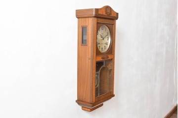 和製アンティーク　精工舎(SEIKOSHA、セイコー)　TRADE(S)MARK　花の彫刻が素敵な掛け時計　(R-072158)