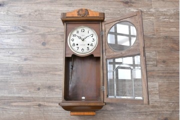 和製アンティーク　精工舎(SEIKOSHA、セイコー)　TRADE(S)MARK　花の彫刻が素敵な掛け時計　(R-072158)