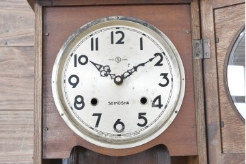 和製アンティーク　精工舎(SEIKOSHA、セイコー)　TRADE(S)MARK　花の彫刻が素敵な掛け時計　(R-072158)