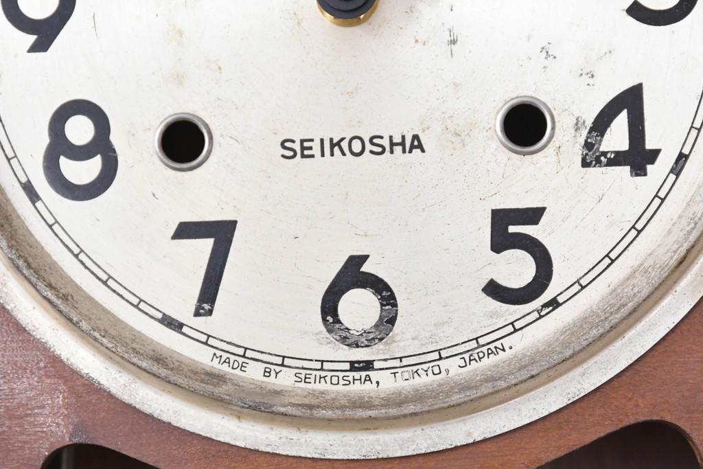 和製アンティーク　精工舎(SEIKOSHA、セイコー)　TRADE(S)MARK　花の彫刻が素敵な掛け時計　(R-072158)