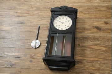 和製アンティーク　精工舎(SEIKOSHA、セイコー)　14DAY　TRADE(S)MARK　レリーフデザインが素敵な掛け時計(柱時計、古時計、振り子時計)(R-072160)