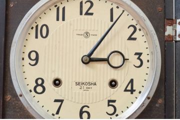和製アンティーク　精工舎(SEIKOSHA、セイコー)　TRADE(S)MARK　21DAY　昔懐かしい雰囲気の掛け時計(柱時計、古時計、振り子時計)(R-072161)