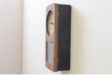 和製アンティーク　堀田時計店　TRADE MARK(トレードマーク)　N.H.T　CROWNFAN(クラウンファン)　21DAY　レトロモダンなデザインが魅力的な掛け時計(柱時計、古時計、振り子時計)(R-072162)