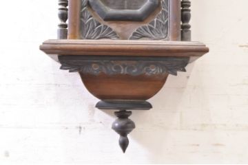 和製アンティーク　GLOBE CLOCK(グローブ)　凝った意匠が目を引く掛け時計(振り子時計、柱時計、古時計)(R-072185)