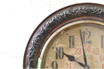 和製アンティーク　精工舎(SEIKOSHA、セイコー)　TRADE(S)MARK　HIGH GRADE EIGHT DAY CLOCK　繊細な彫刻が素敵な掛け時計(柱時計、古時計、振り子時計)(R-072186)