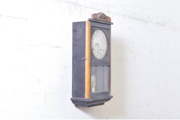 和製アンティーク　HIBINO CLOCK(日比野時計)　TRADE(H)MARK(トレードマーク)　色のコントラストが素敵な掛け時計(柱時計、古時計、振り子時計)(R-072188)