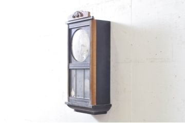 和製アンティーク　HIBINO CLOCK(日比野時計)　TRADE(H)MARK(トレードマーク)　色のコントラストが素敵な掛け時計(柱時計、古時計、振り子時計)(R-072188)