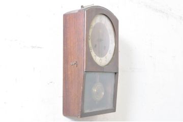 和製アンティーク　愛知時計電機(アイチ、AICHI)　AC TRADE MARK(トレードマーク)　可愛らしいデザインのレトロな掛け時計(柱時計、古時計、振り子時計)(R-072189)