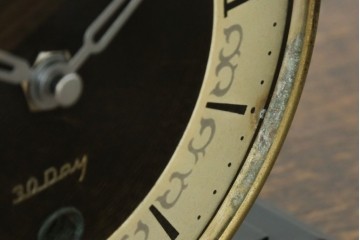 和製アンティーク　Meiji(明治時計社)　30DAY　文字盤がおしゃれな置き時計　(R-072195)
