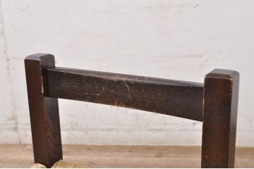和製ビンテージ　松本民芸家具　アジアンテイストのお部屋におすすめのシンプルでお洒落なラッシチェア4脚セット(ダイニングチェア、椅子、イス、ヴィンテージ)(R-072203)