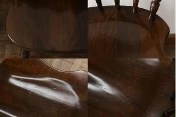 中古　飛騨産業　キツツキ　穂高シリーズ　WINDSOR　ブナ材　カントリースタイルにおすすめのウィンザーチェア4脚セット(ウインザーチェア、ダイニングチェア、板座チェア、椅子、イス)(R-072204)