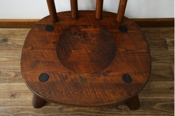 中古　指物作家　矢澤金太郎作　素朴な佇まいの中にも存在感のある椅子　(R-072206)