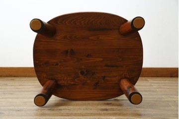 中古　指物作家　矢澤金太郎作　素朴な佇まいの中にも存在感のある椅子　(R-072206)