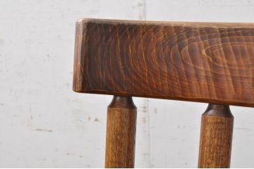 中古　指物作家　矢澤金太郎作　素朴な佇まいの中にも存在感のある椅子(低椅子、板座チェア、イス、1P)(R-072206)