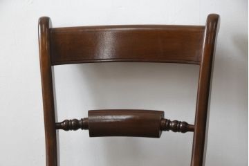 和製ビンテージ　松本民芸家具　背貫のデザインが目を引くB型ワイコムチェア2脚セット(板座チェア、ワークチェア、ダイニングチェア、イス、椅子、ヴィンテージ)(定価2脚で約24万円)(R-072207)