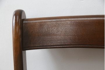 和製ビンテージ　松本民芸家具　背貫のデザインが目を引くB型ワイコムチェア2脚セット(板座チェア、ワークチェア、ダイニングチェア、イス、椅子、ヴィンテージ)(定価2脚で約24万円)(R-072207)