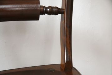 和製ビンテージ　松本民芸家具　背貫のデザインが目を引くB型ワイコムチェア2脚セット(板座チェア、ワークチェア、ダイニングチェア、イス、椅子、ヴィンテージ)(定価2脚で約24万円)(R-072207)