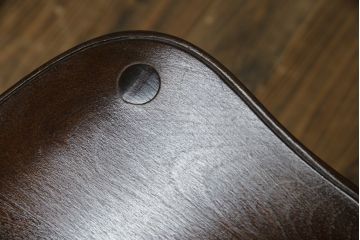 和製ビンテージ　松本民芸家具　背貫のデザインが目を引くB型ワイコムチェア2脚セット(板座チェア、ワークチェア、ダイニングチェア、イス、椅子、ヴィンテージ)(定価2脚で約24万円)(R-072207)