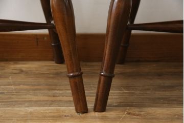 和製ビンテージ　松本民芸家具　背貫のデザインが目を引くB型ワイコムチェア2脚セット(板座チェア、ワークチェア、ダイニングチェア、イス、椅子、ヴィンテージ)(定価2脚で約24万円)(R-072207)