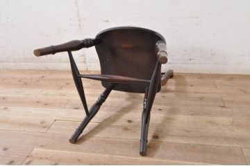 和製ビンテージ　松本民芸家具　#49A型ワイコムチェア　落ち着いた色味と滑らかな質感が美しいダイニングチェア4脚セット(板座チェア、椅子、イス、ヴィンテージ)(定価4脚で約42万円)(R-072210)