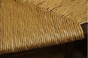和製ビンテージ　松本民芸家具　ナラ材　アジアンテイストのお部屋におすすめなラッシチェア4脚セット(低椅子、ラウンジチェア、ダイニングチェア、椅子、イス、ヴィンテージ)(R-072213)