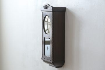 和製アンティーク　Meiji(明治時計社)　クラシカルなデザインがおしゃれな掛け時計(柱時計、古時計、振り子時計)(R-072228)