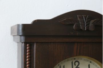 和製アンティーク　Meiji(明治時計社)　クラシカルなデザインがおしゃれな掛け時計(柱時計、古時計、振り子時計)(R-072228)