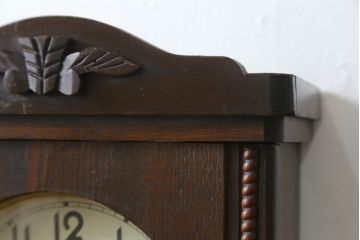 和製アンティーク　Meiji(明治時計社)　クラシカルなデザインがおしゃれな掛け時計(柱時計、古時計、振り子時計)(R-072228)