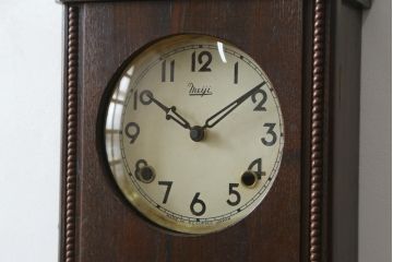 和製アンティーク　Meiji(明治時計社)　クラシカルなデザインがおしゃれな掛け時計(柱時計、古時計、振り子時計)(R-072228)