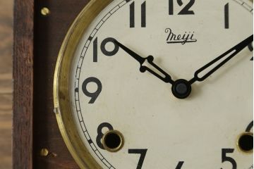 和製アンティーク　Meiji(明治時計社)　クラシカルなデザインがおしゃれな掛け時計(柱時計、古時計、振り子時計)(R-072228)