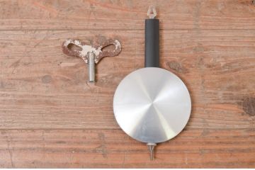 和製アンティーク　New Globe(ニューグローブ)　15DAY　ガラスのデザインが特徴的な掛け時計(柱時計、古時計、振り子時計)(R-072237)