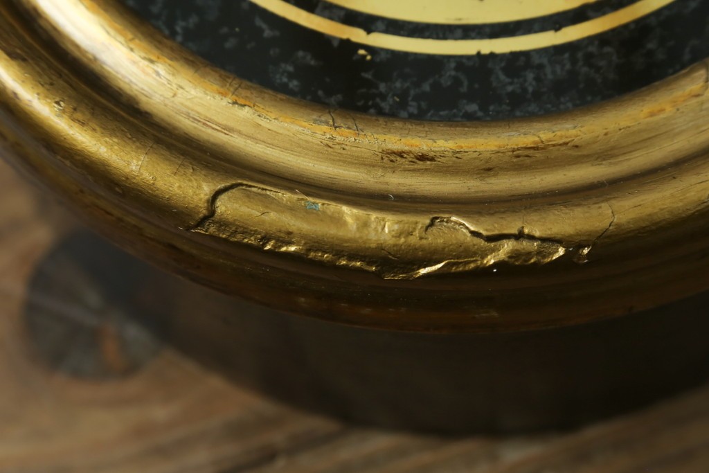 アンティーク時計　アメリカ　E. INGRAHAM&CO(イングラハム)　振り子の意匠が魅力的な四つ丸本だるま時計　(R-072248)