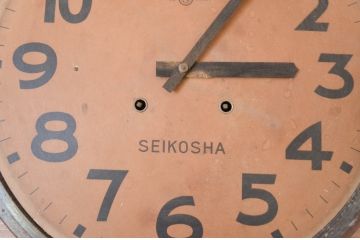 和製アンティーク　精工舎(SEIKOSHA、セイコー)　丸形　レトロなデザインが魅力的な掛け時計(柱時計、古時計)(R-072254)