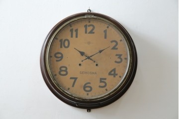 和製アンティーク　精工舎(SEIKOSHA、セイコー)　丸形　レトロなデザインが魅力的な掛け時計　(R-072254)
