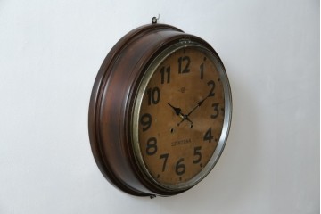 和製アンティーク　精工舎(SEIKOSHA、セイコー)　丸形　レトロなデザインが魅力的な掛け時計　(R-072254)
