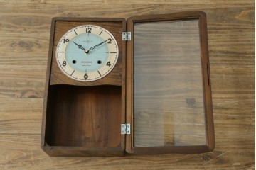 和製アンティーク　精工舎(SEIKOSHA、セイコー)　14DAY　TRADE(S)MARK　デザインが特徴的なおしゃれな掛け時計　(R-072259)