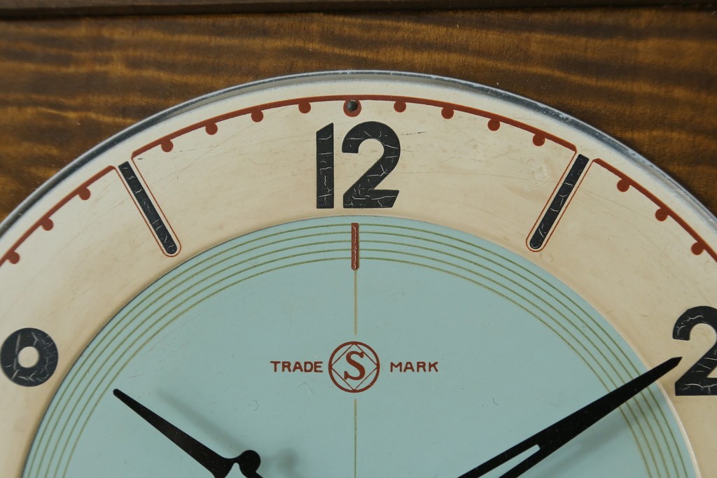 和製アンティーク　精工舎(SEIKOSHA、セイコー)　14DAY　TRADE(S)MARK　デザインが特徴的なおしゃれな掛け時計　(R-072259)