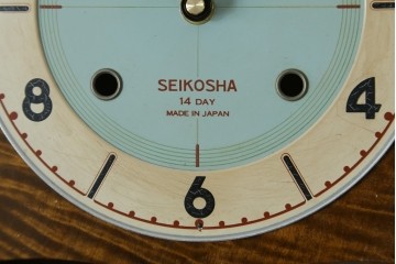 和製アンティーク　精工舎(SEIKOSHA、セイコー)　14DAY　TRADE(S)MARK　デザインが特徴的なおしゃれな掛け時計　(R-072259)